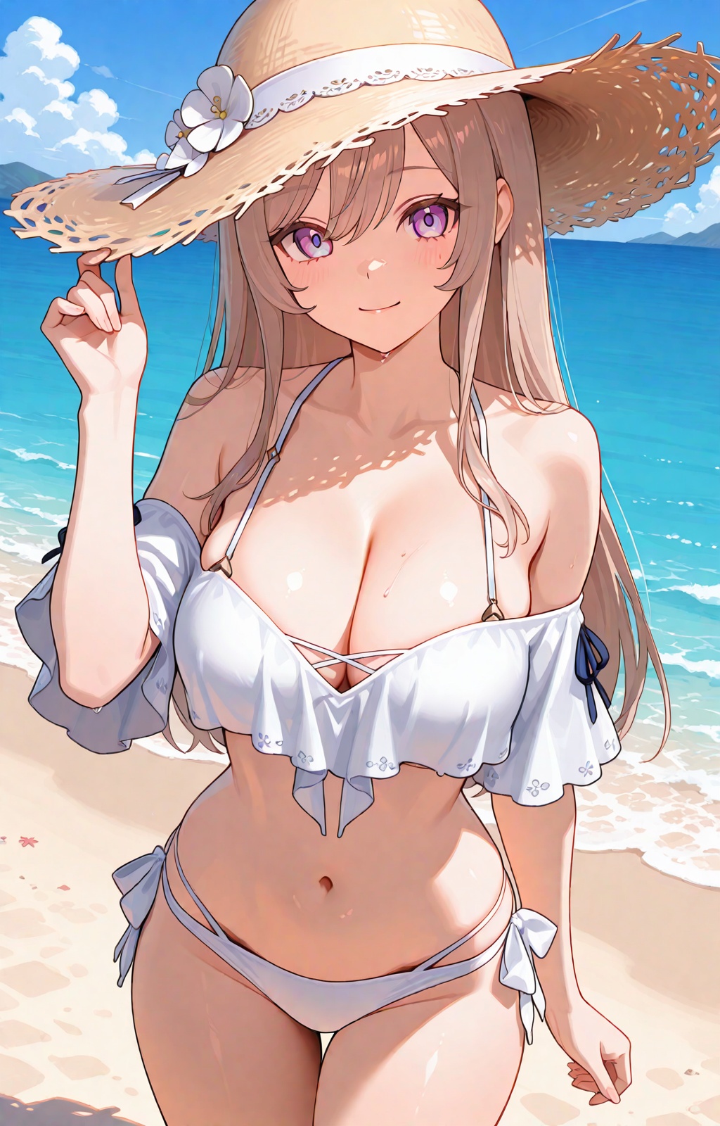 1girl,  solocarolineresleri,  off-shoulder bikini on Tensor.Art