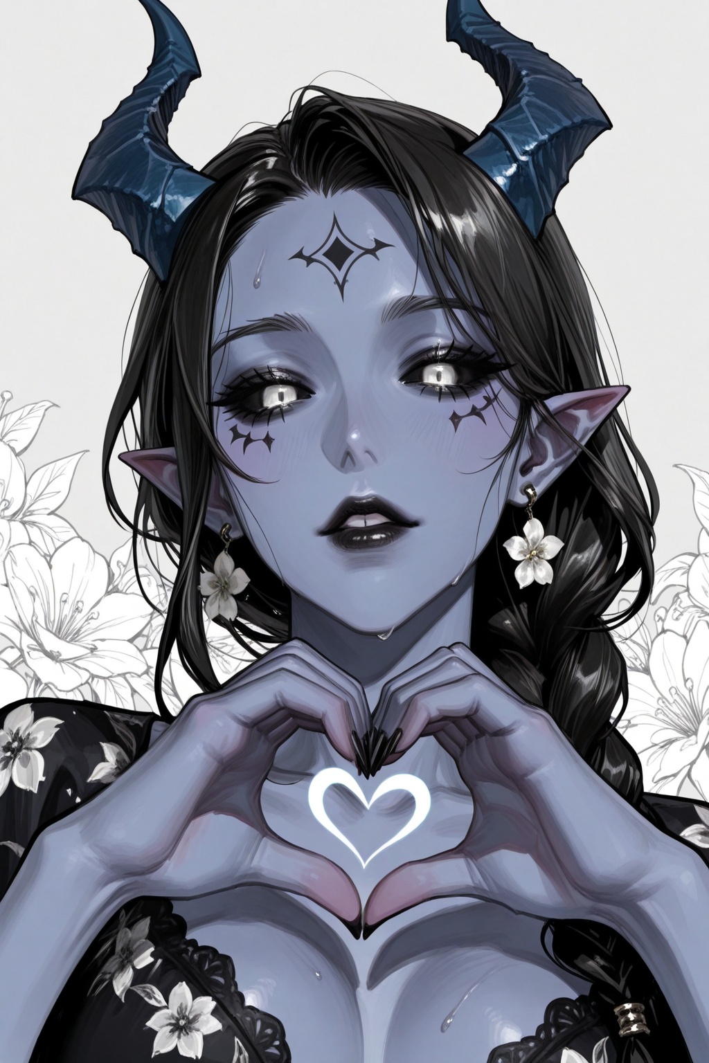 m0n0G,  1girl,  earrings on Tensor.Art