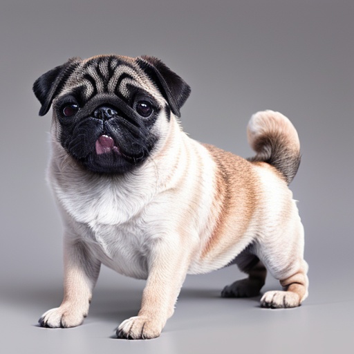 best quality, masterpiec8K.HDR.Intricate details,ultra detailed,8k,masterpiece, best quality,no humans, realistic,  dog,   simple background ,full body, <lora:巴哥犬:1>