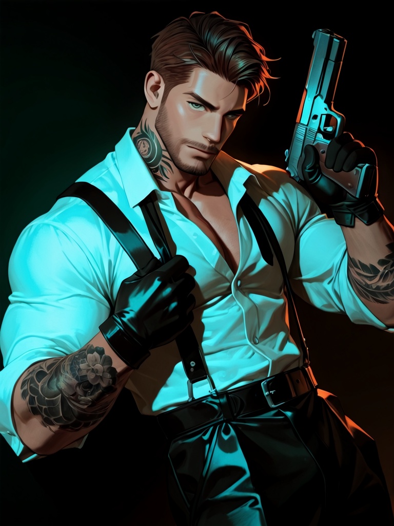 1boy,  mature male,  brown hair on Tensor.Art