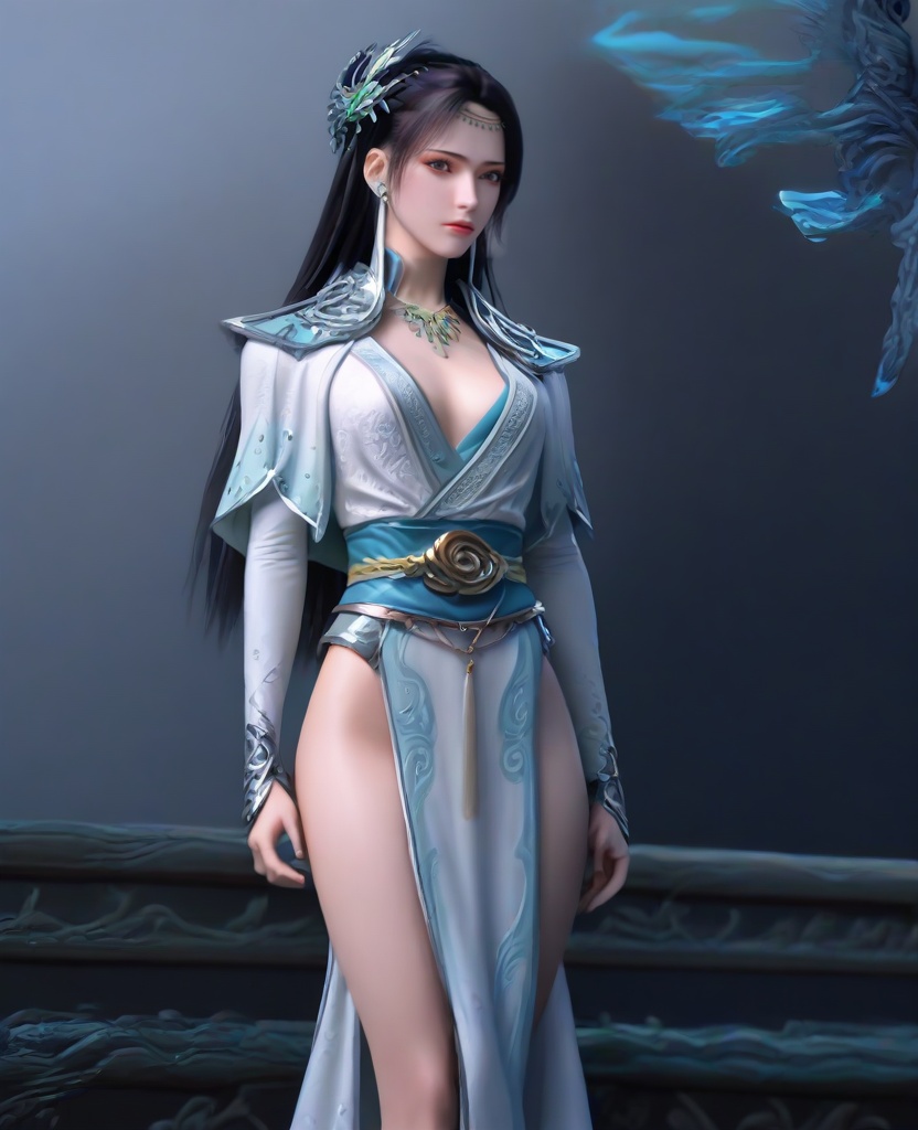 (oriental architecture, elegant decor, sophisticated style:1.1),(Leaning against a tree, one foot against the trunk, looking serene and one with nature,:1.1),(breasts:1.2),<lora:XL16斗破苍穹云韵:0.95>,miss yunyun,white silk mermaid dress,blue eyes,dark purple hair,half-up crown updo with long cascading hair,hair ornament,earrings,circlet,necklace,blue camisole,shoulder cape,elbow gloves,sash,pelvic curtain,spiral foot decoration,, score_9,score_8_up,score_7_up,score_6_up,score_5_up,score_4_up,3d rendering,tag1,tag2, Cinematic Lighting,backlighting,, zPDXL3, zPDXL2,zPDXL, zPDXLxxx, zPDXLrl,