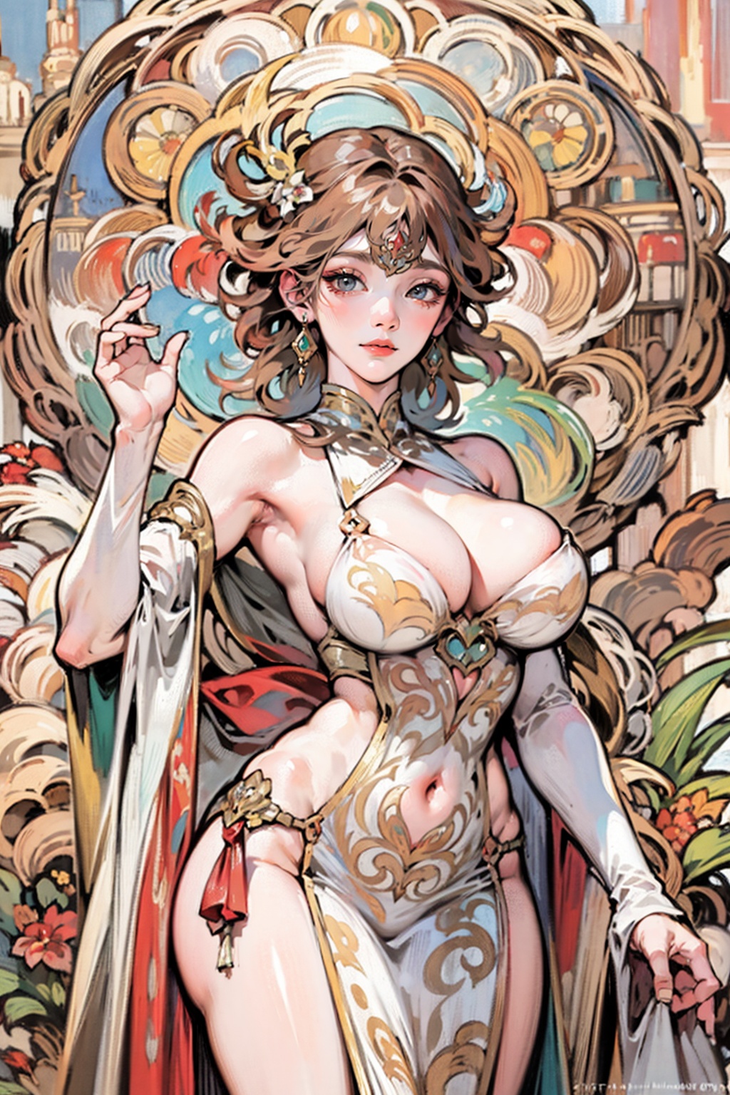 ((mucha style)),  busty and sexy girl,  8k on Tensor.Art
