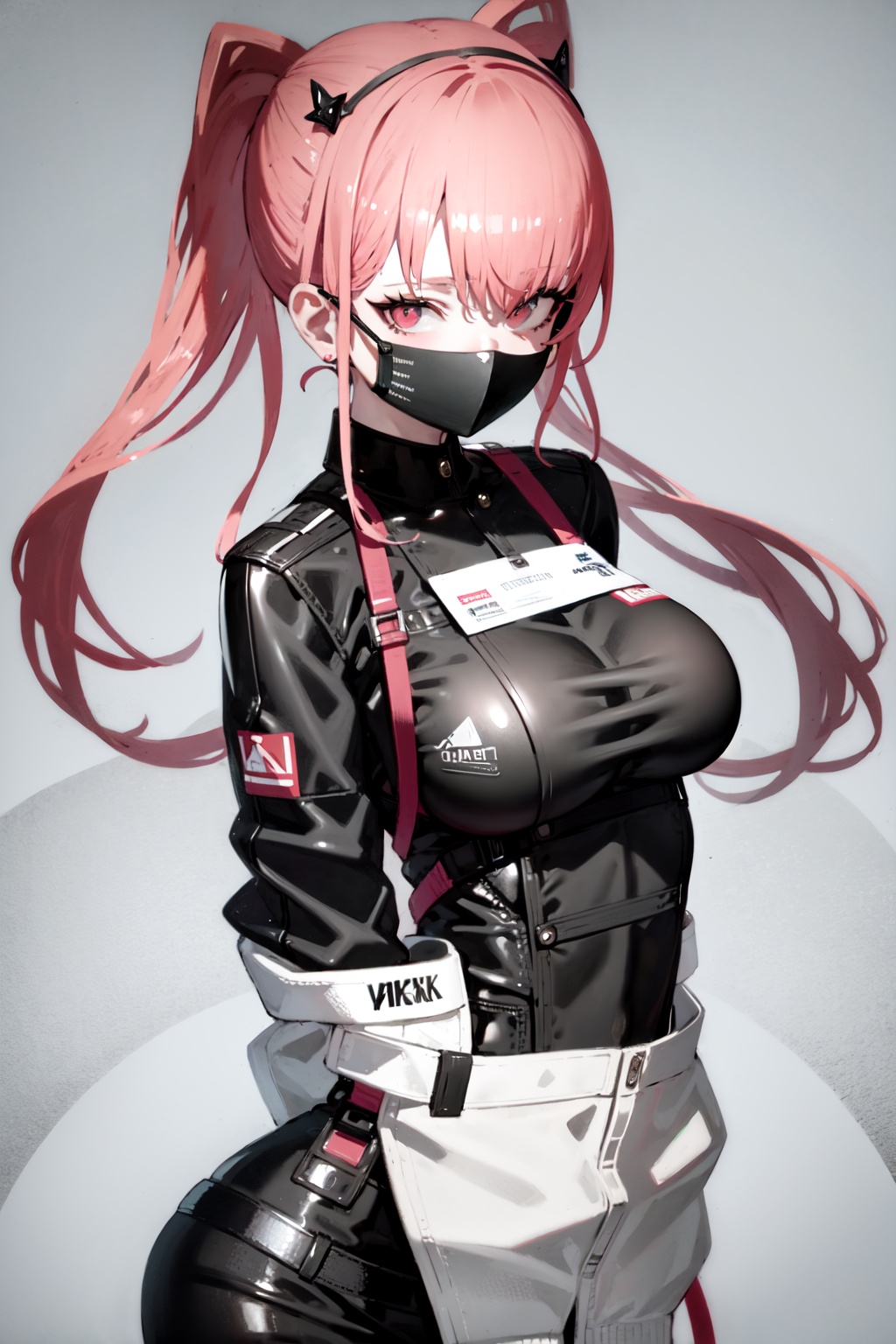 1girl,nurse,looking at viewer,bodysuit,mask<lora:NecoStyle:1>