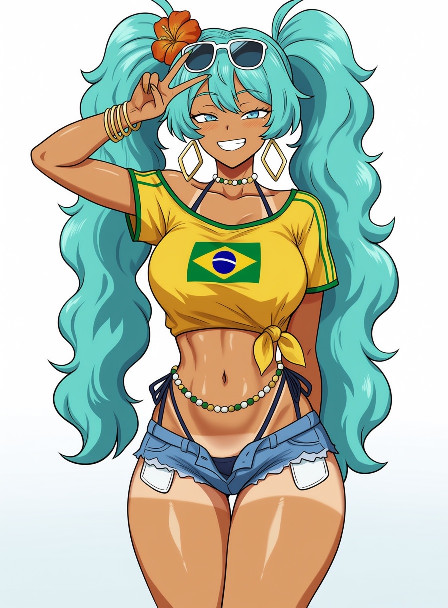 Thewritefiction_Older_Style,  1girl ,  brazilian miku on Tensor.Art