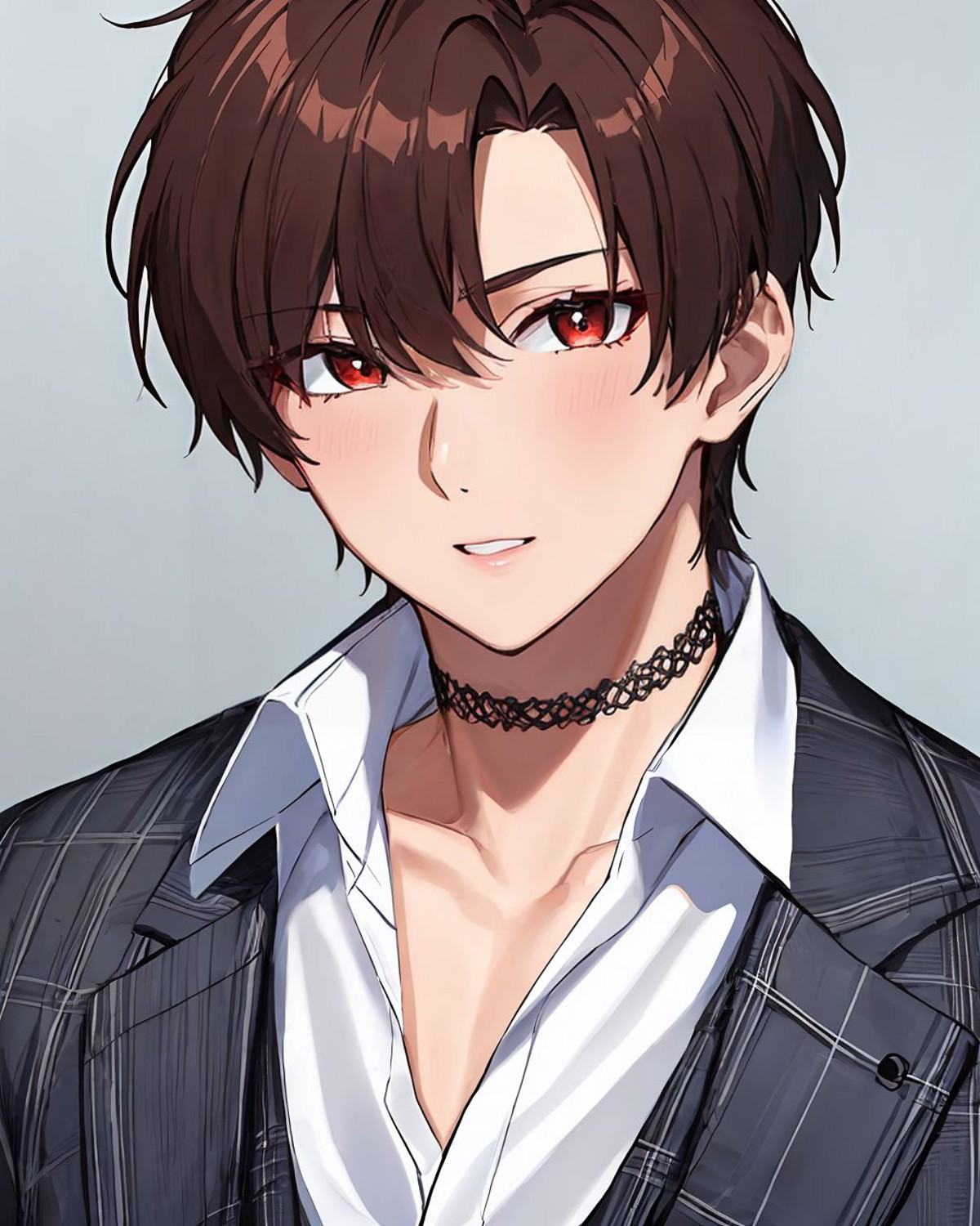 1boy,  suit,  choker on Tensor.Art