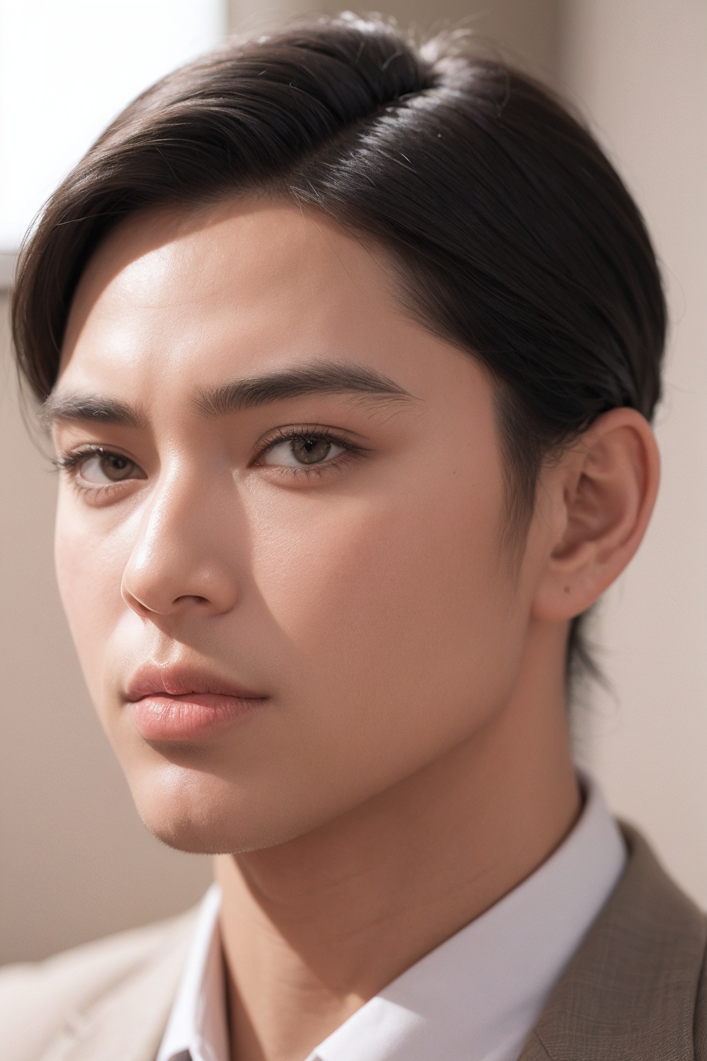 (1man:1.5),(male:1.5),(close up),short hair,suit,<lora:Male_2:0.8>,