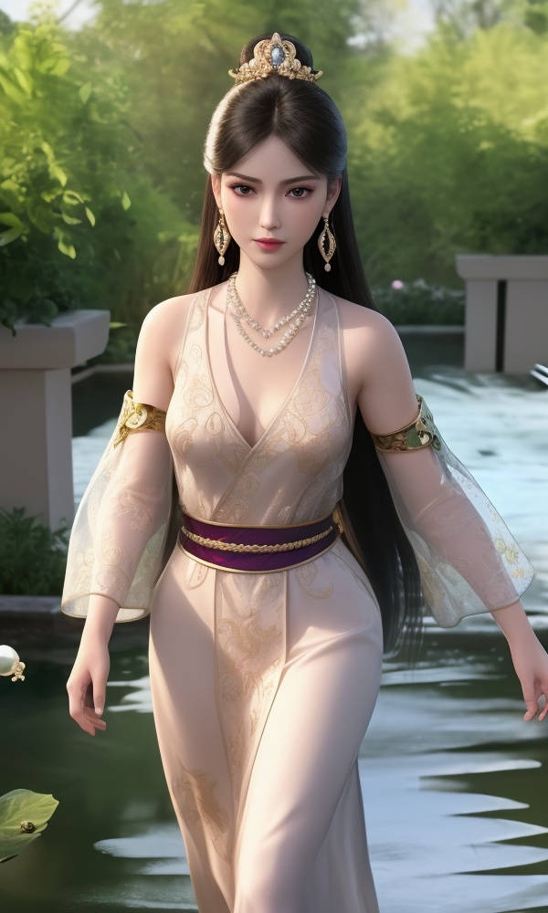 (,1girl, ,best quality, ),looking at viewer, <lora:385-DA-永生-方清薇:0.8> ,ultra detailed background,ultra detailed background,ultra realistic 8k cg,, ,masterpiece,((((1girl, solo,  , solo focus, ,walking on liquid, ))))    (()), (), ,ultra realistic 8k cg, flawless, clean, masterpiece, professional artwork, famous artwork, cinematic lighting, cinematic bloom, , (( , )),, dreamlike, unreal, science fiction, luxury, jewelry, diamond, gold, pearl, gem, sapphire, ruby, emerald, intricate detail, delicate pattern, charming, alluring, seductive, erotic, enchanting, hair ornament, necklace, earrings, bracelet, armlet,see-through sleeves, ,