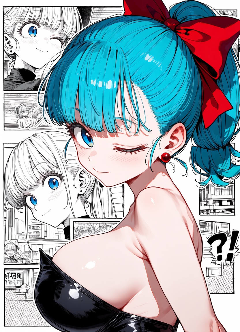 bulma,  breasts,  blue eyes on Tensor.Art