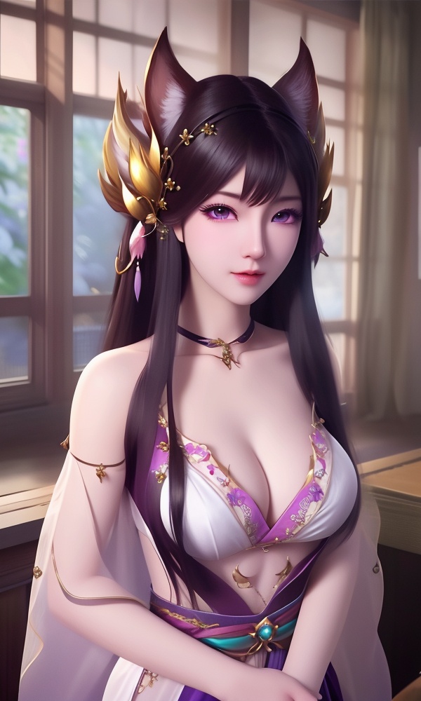(,1girl, ,best quality, ),looking at viewer, <lora:408-DA-凡人修仙传-卓如婷:0.8> ,,ultra detailed background,ultra detailed background,ultra realistic 8k cg,, ,masterpiece, (( , )),ultra realistic 8k cg, ,    ,cleavage,,spirit blossom ahri,,(()), (), 