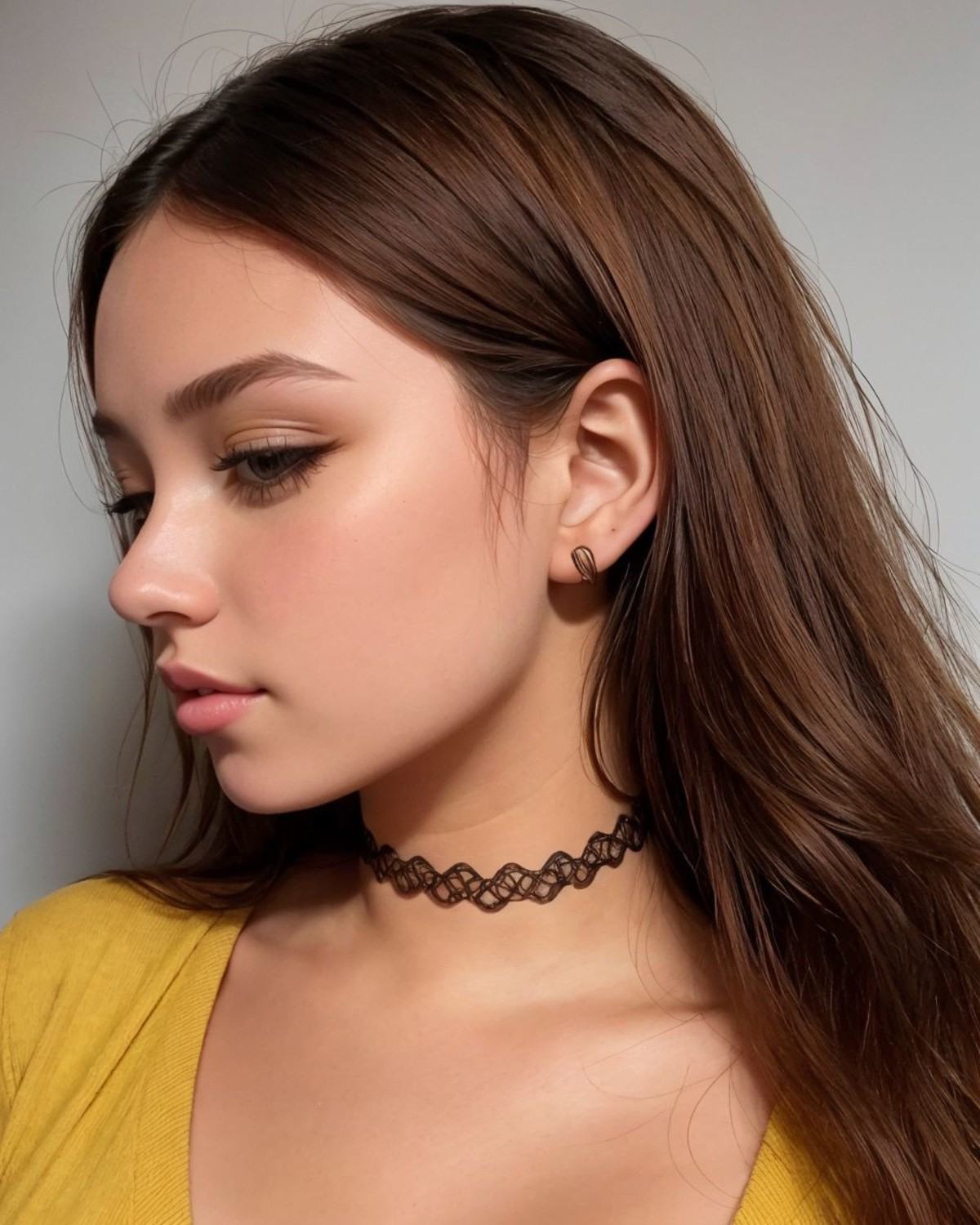 photo of a woman,  choker,  highly detailed on Tensor.Art