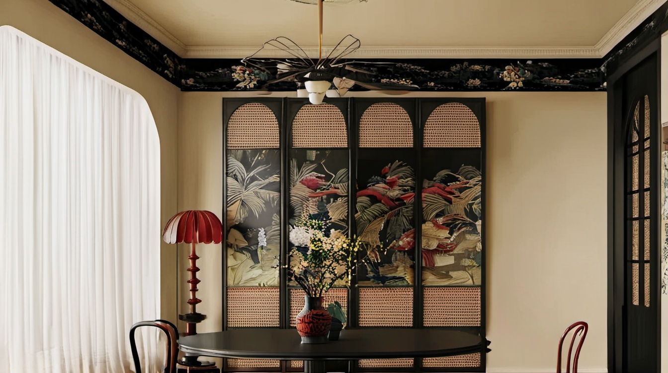 <lora:nanyang XL2.0:0.8>,nanyang,fugu,chair,no humans,window,indoors,painting,curtains,table,lamp,plant,