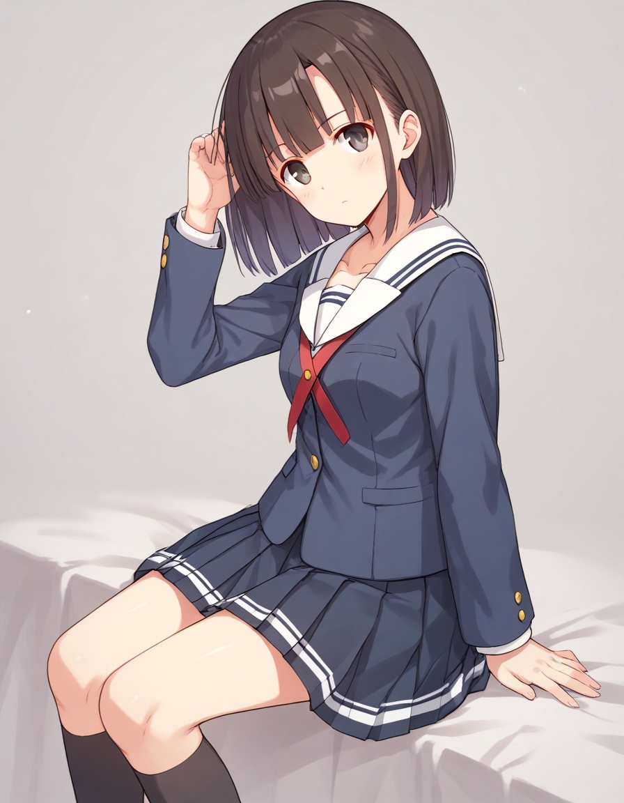 1girl,  katou megumi,  school uniform on Tensor.Art