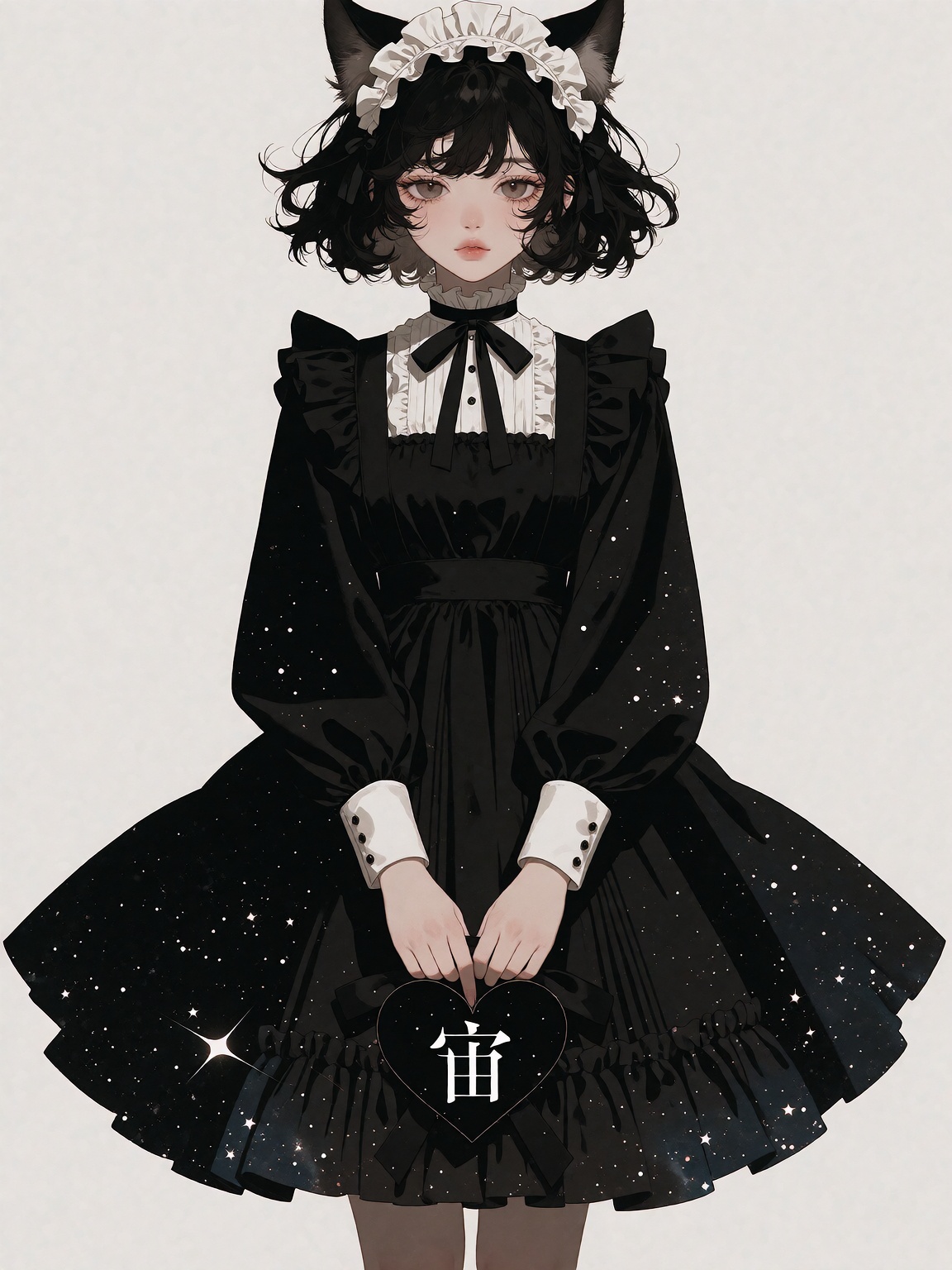 blending flat color no lineart negative space artist:[john kafka|ponsuke kaikai|hara id 21|takarai shunsuke] 1girl solo fa...