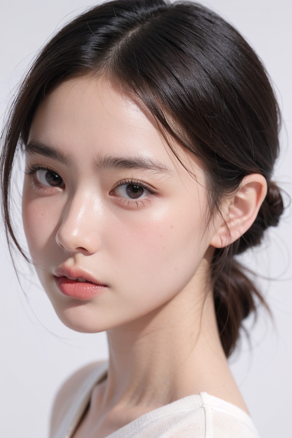 1girl,face,white background,
