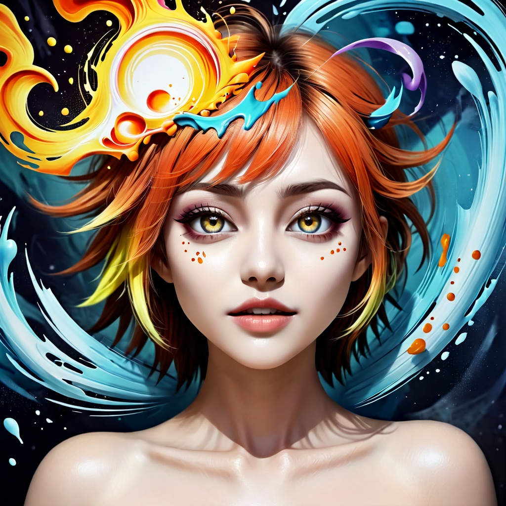 Abstract realism style with a blend of realistic elements and abstract interpretations,  MHXL-Pos,  abstract realism on Te...