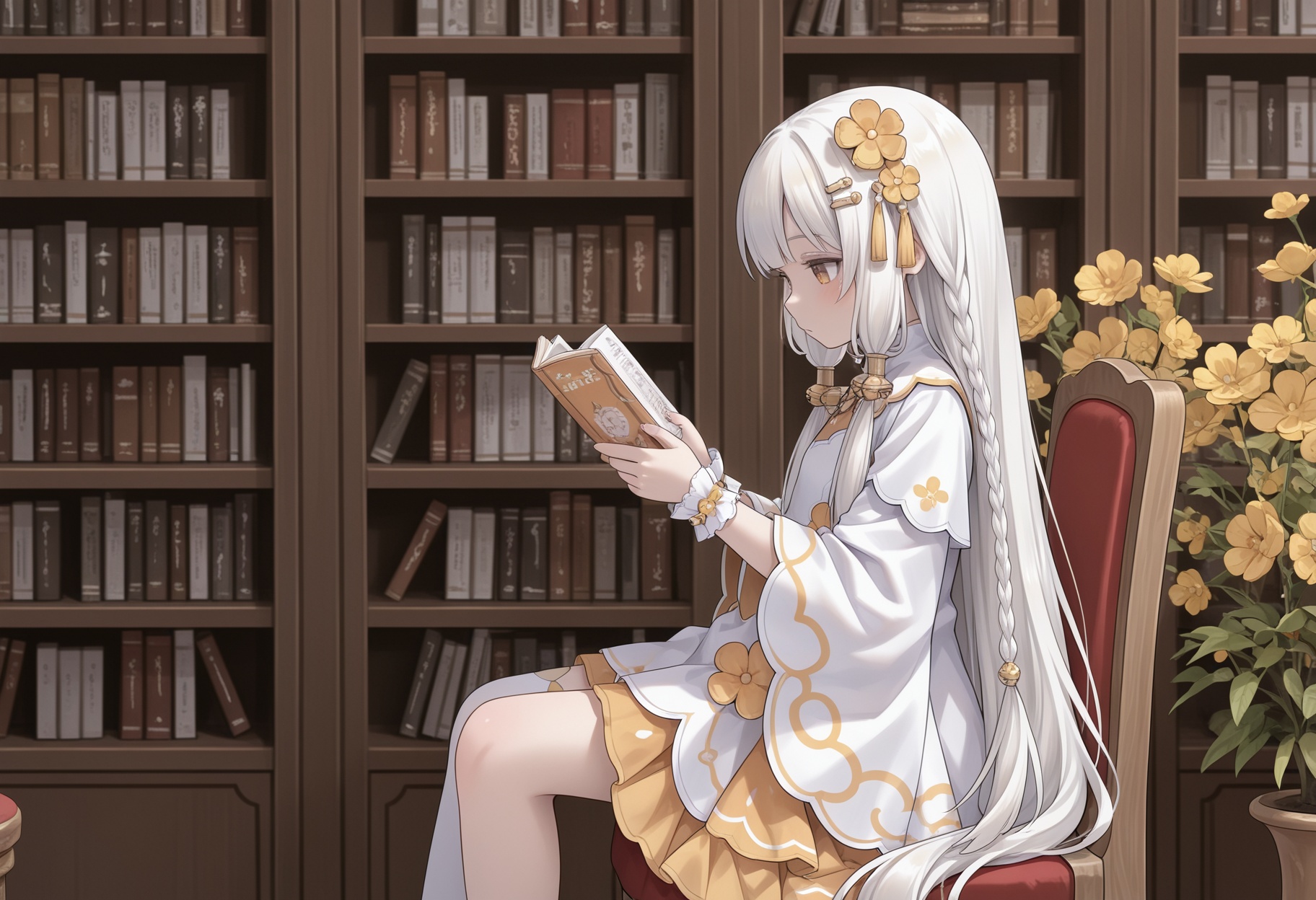 1girl,  ju-jccx,  white hair on Tensor.Art