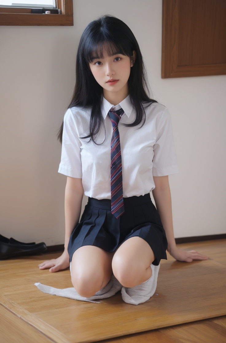 1girl,  solo,  black hair by 阿泽泽 on Tensor.Art