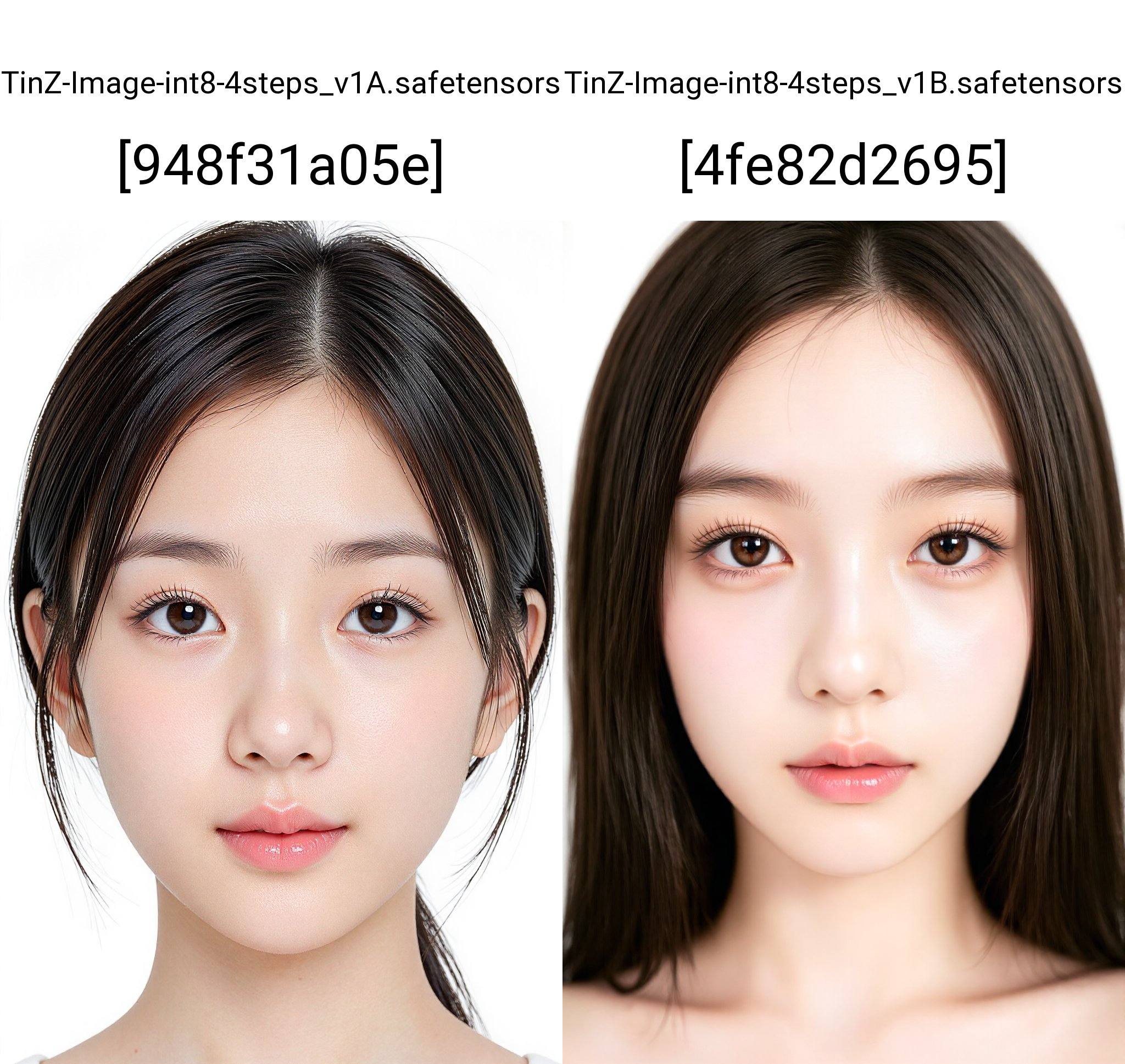 这张照片是一幅细节丰富、逼真的年轻东亚女性肖像,  构图聚焦于其肩部以上的面部特写。她拥有光滑白皙的肌肤,  透出淡淡的自然光泽。深褐色的直发中分 on Tensor.Art