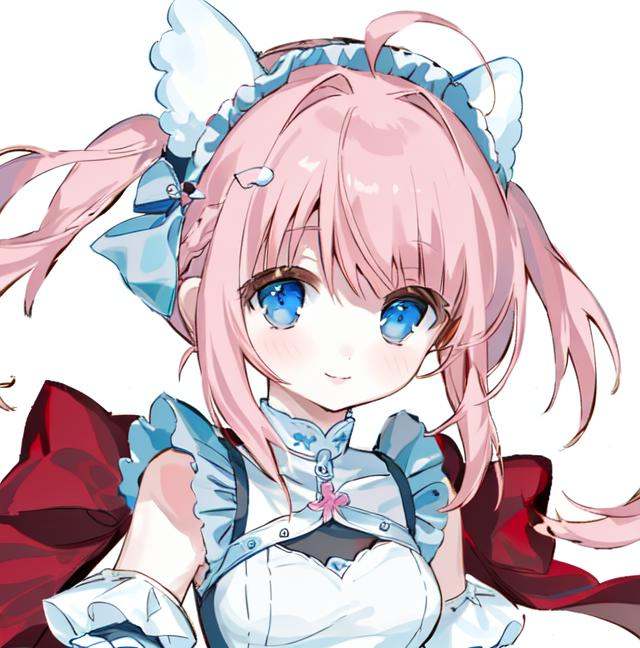 (best quality), 1girl, solo,  <lora:yuki-000012:1>, face focus, (pink hair:1.2), chibi, smile, 