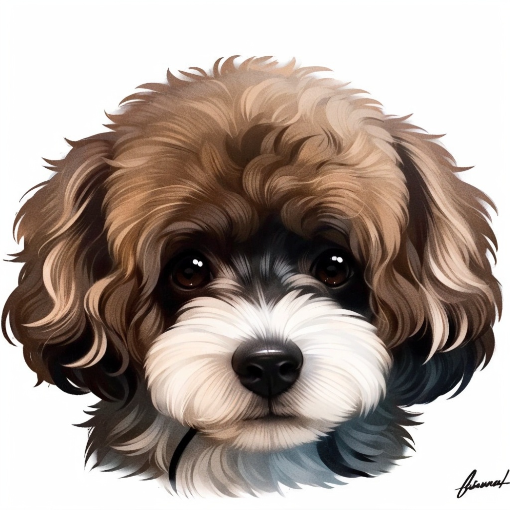 HTTP,Poodle, no humans, white background, realistic, simple background, solo, looking at viewer, brown eyes, signature, animal focus<lora:HTTP_20231121185644-000008:1>