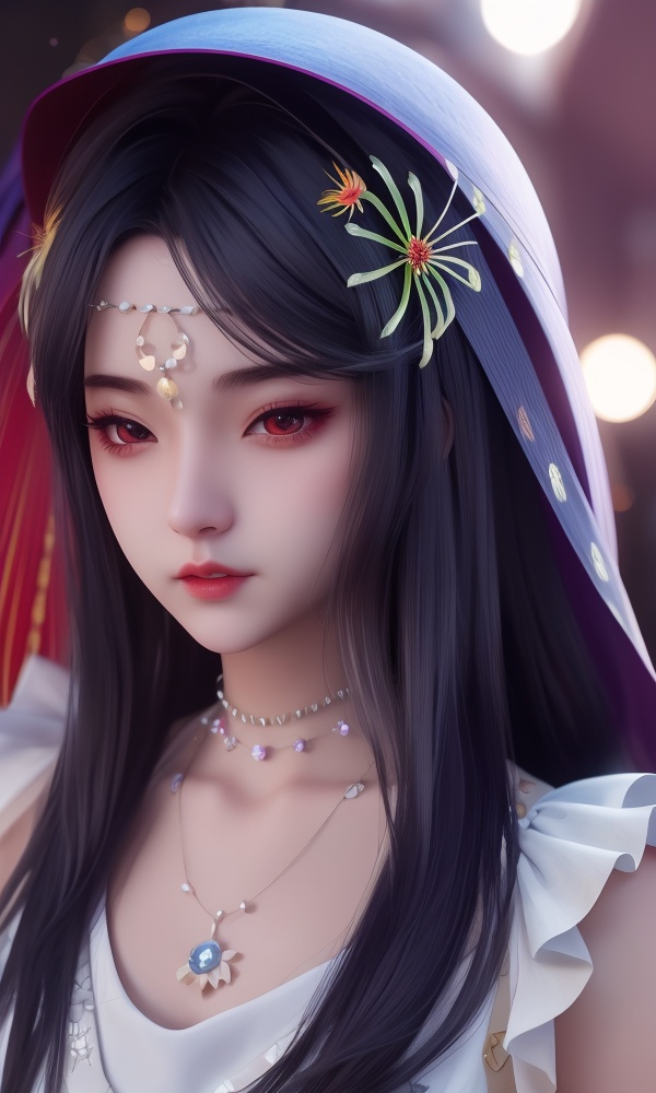 (,1girl, ,best quality, )<lora:362-DA-神印王座-女使大人:0.7>,,ultra detailed background,ultra detailed background,ultra realistic 8k cg, ,masterpiece, (( , )),ultra realistic 8k cg, ,tamari \(flawless\),     ,spider lily,full moon (()), (),