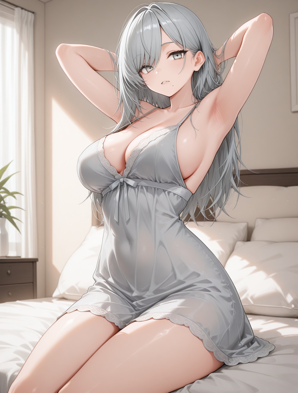 duncan,  mole under mouth,  light grey hair on Tensor.Art