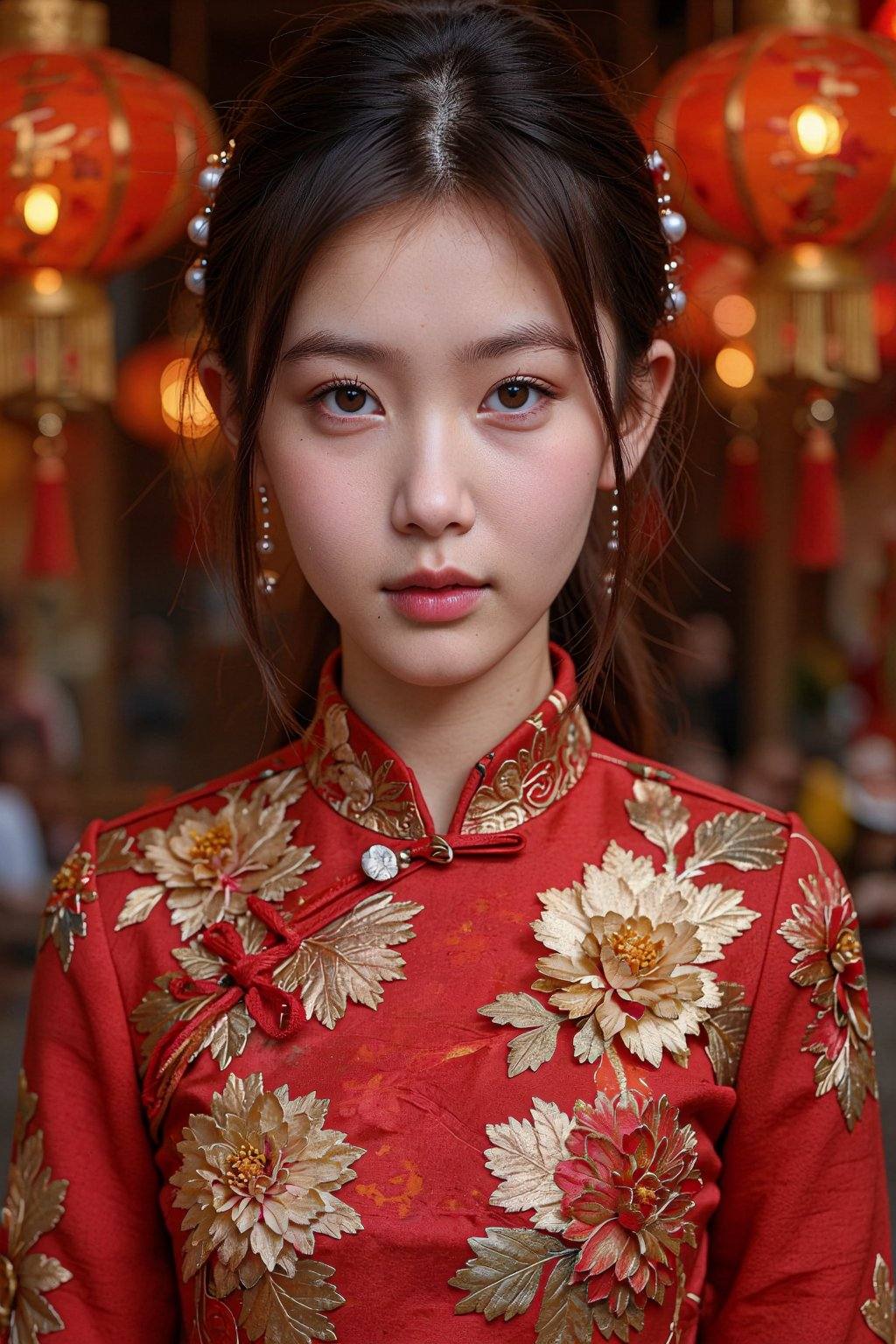This is a highly detailed,  realistic photograph of a young Asian woman,  likely in her early twenties on Tensor.Art