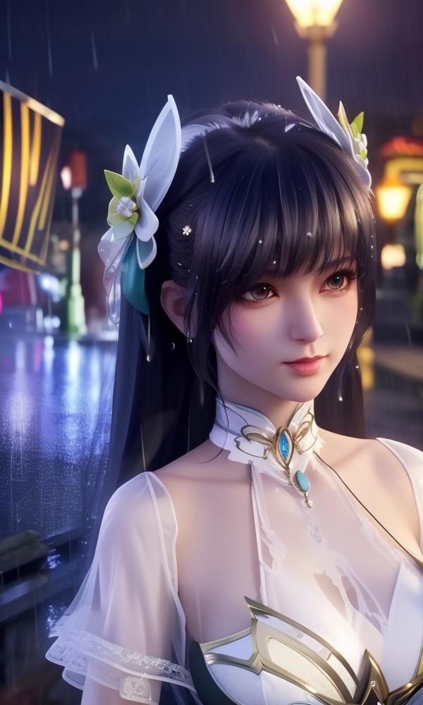 <lora:515-DA-神印王座-枫玲儿:0.8>(,1girl, ,best quality, ),looking at viewer, ,ultra detailed 8k cg, ultra detailed background,  ultra realistic 8k cg,          cinematic lighting, cinematic bloom, (( , )),,  , unreal, science fiction,  luxury, jewelry, diamond, pearl, gem, sapphire, ruby, emerald, intricate detail, delicate pattern, charming, alluring, seductive, erotic, enchanting, hair ornament, necklace, earrings, bracelet, armlet,halo,masterpiece, (( , )),,  ,cherry blossoms,(((, night,night sky,lamppost,  ultra high res, (photorealistic:1.4), raw photo, 1girl, , rain, sweat, ,wet, )))(( , ))   (cleavage), (),