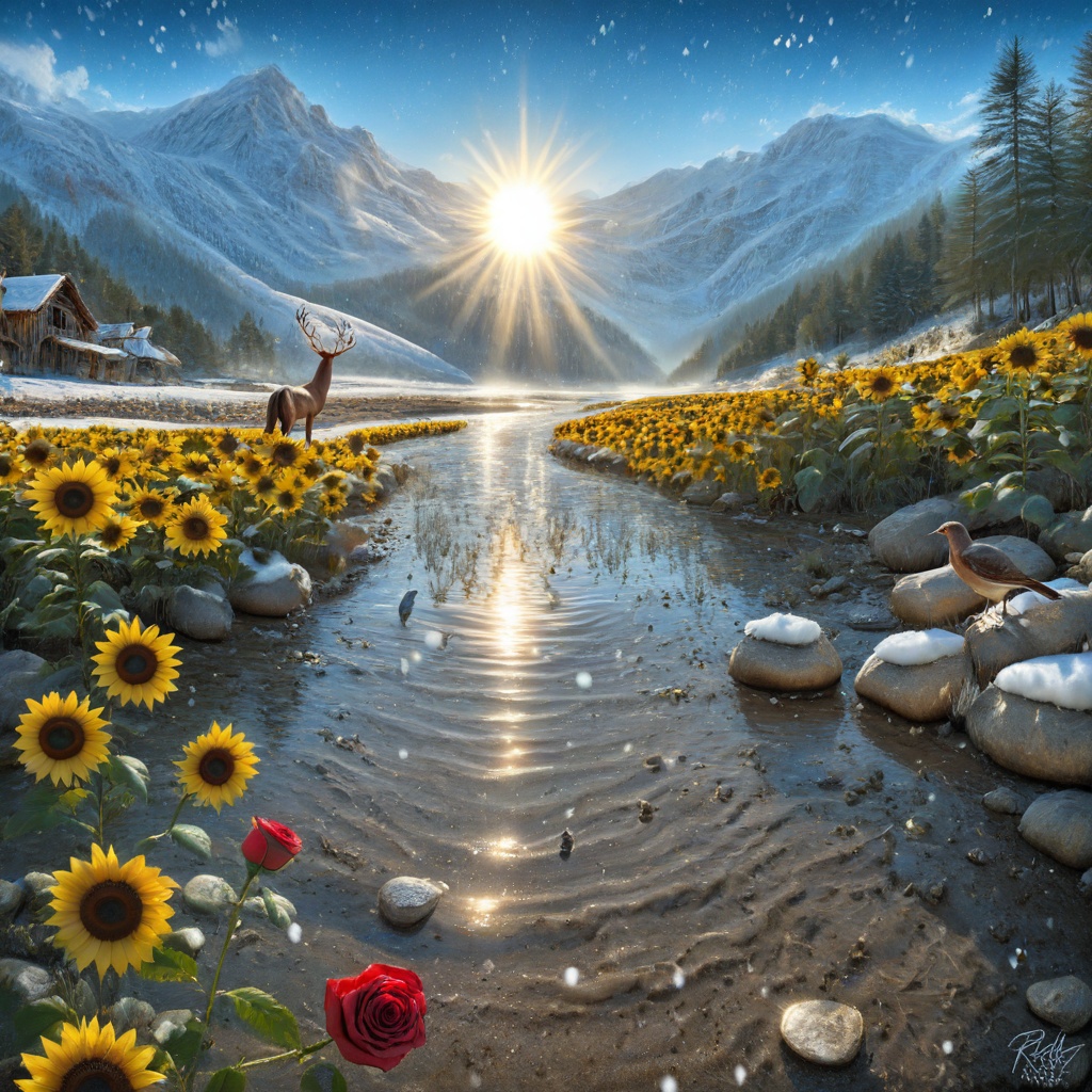 orange flower,  path,  mk380 artstyle on Tensor.Art