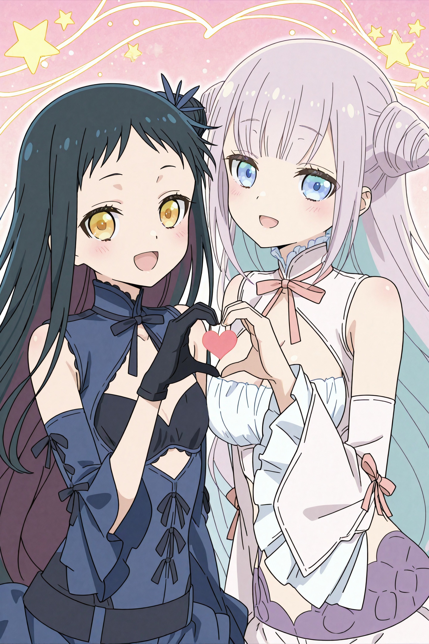 MahoAku Anime Style,  Mimori Byakuya,  Kagari Hibana on Tensor.Art