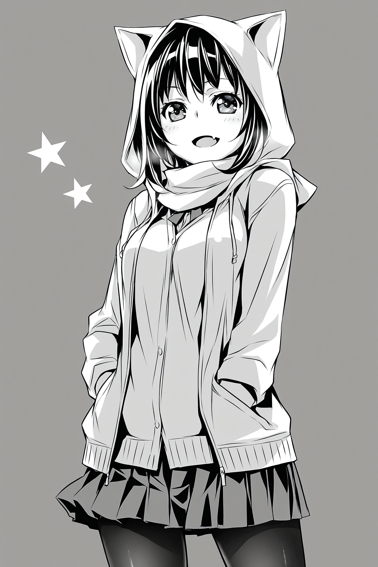 Satou Kenetsu Style,  1girl,  monochrome by flyx3 on Tensor.Art