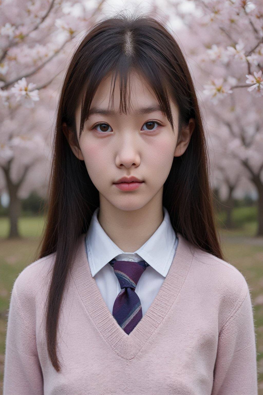 A young East Asian female,  appearing to be a teenager,  is centered in the frame on Tensor.Art
