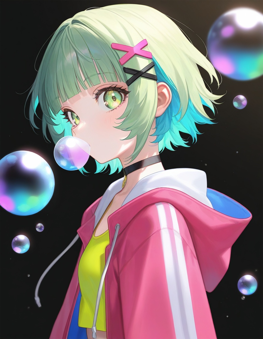 1girl,  solo,  bubble on Tensor.Art