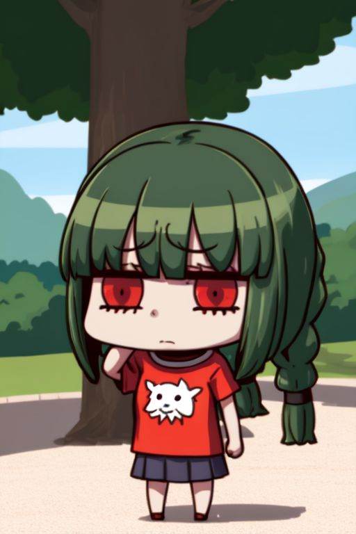1girl,  sad,  green hair on Tensor.Art