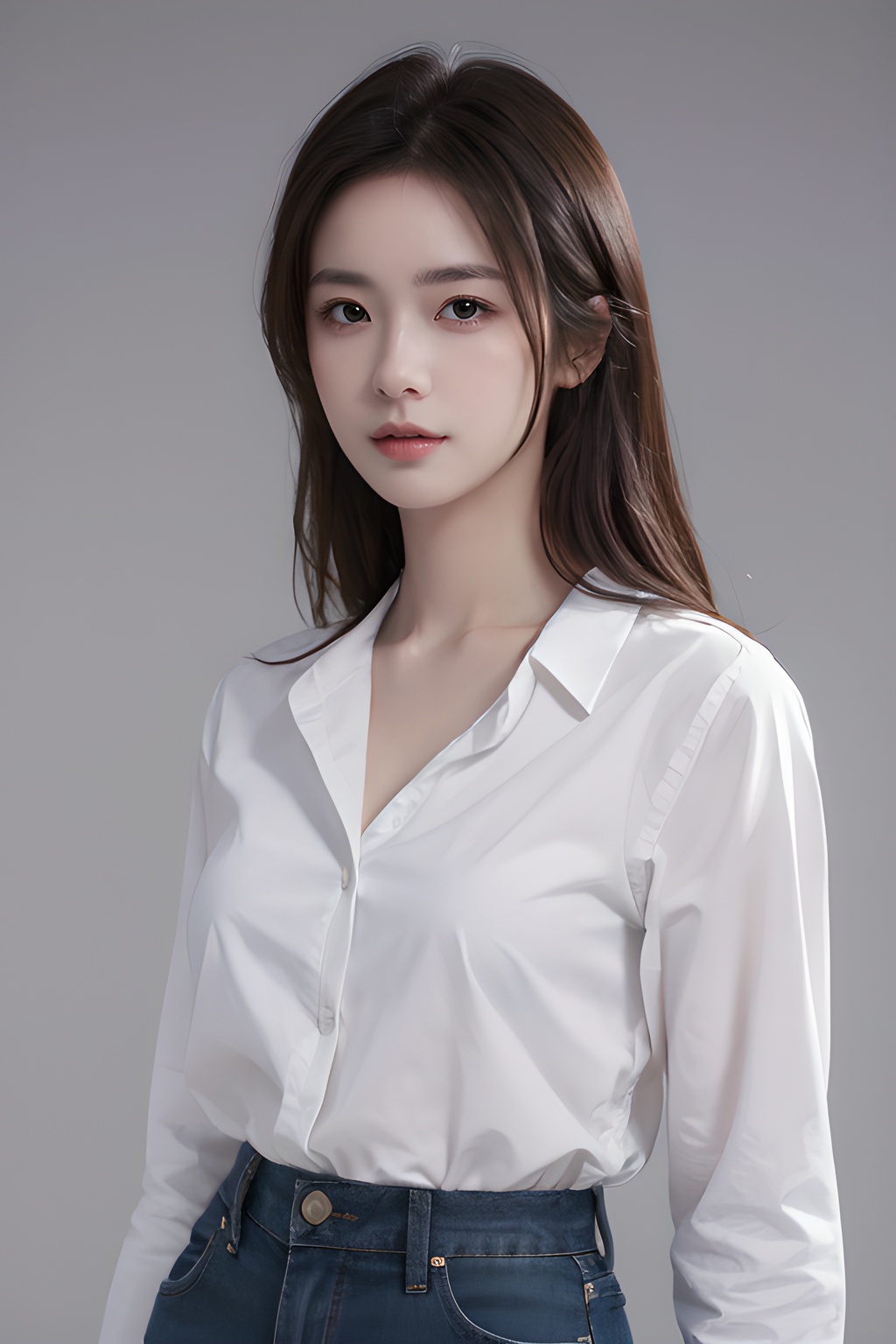 <lora:0809_01:0.7>,simple background,white_shirt,, 1girl,realistic,masterpiece, best quality, photorealistic, HDR,detail