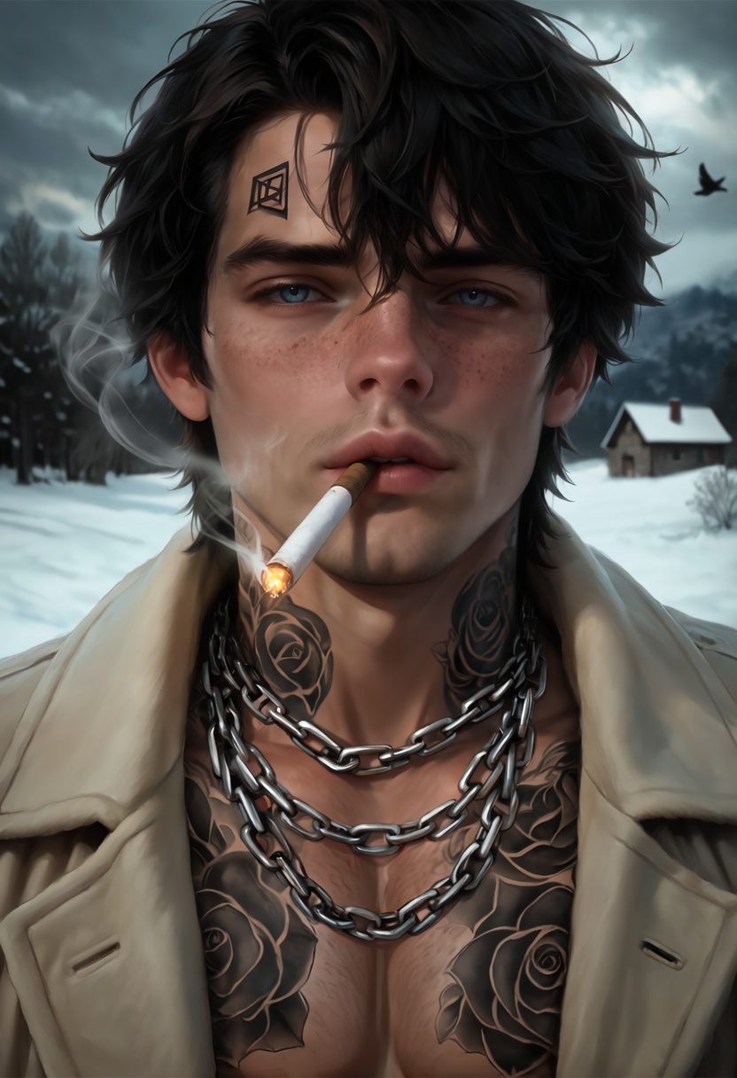 A young,  fair-skinned man,  appearing to be in his early twenties on Tensor.Art