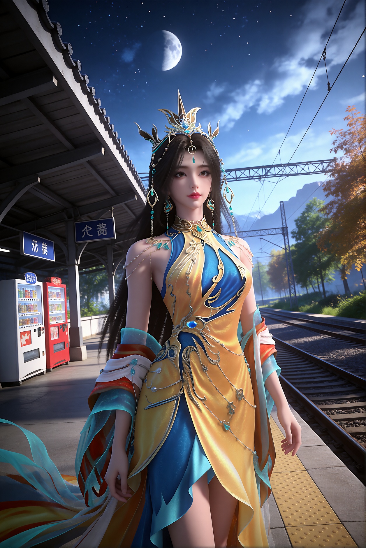 1girl,  long hair,  brown hair by 天海TianHai on Tensor.Art
