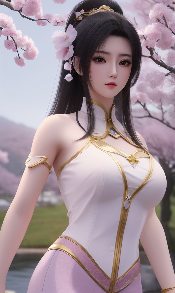 (,1girl, ,best quality, ),looking at viewer, <lora:401-DA-大主宰-叶轻灵:0.8> ,ultra detailed background,ultra detailed background,ultra realistic 8k cg,, ,masterpiece, (( , )),, ,tamari \(flawless\),  plum blossoms,    ,,  (()), (), ,,