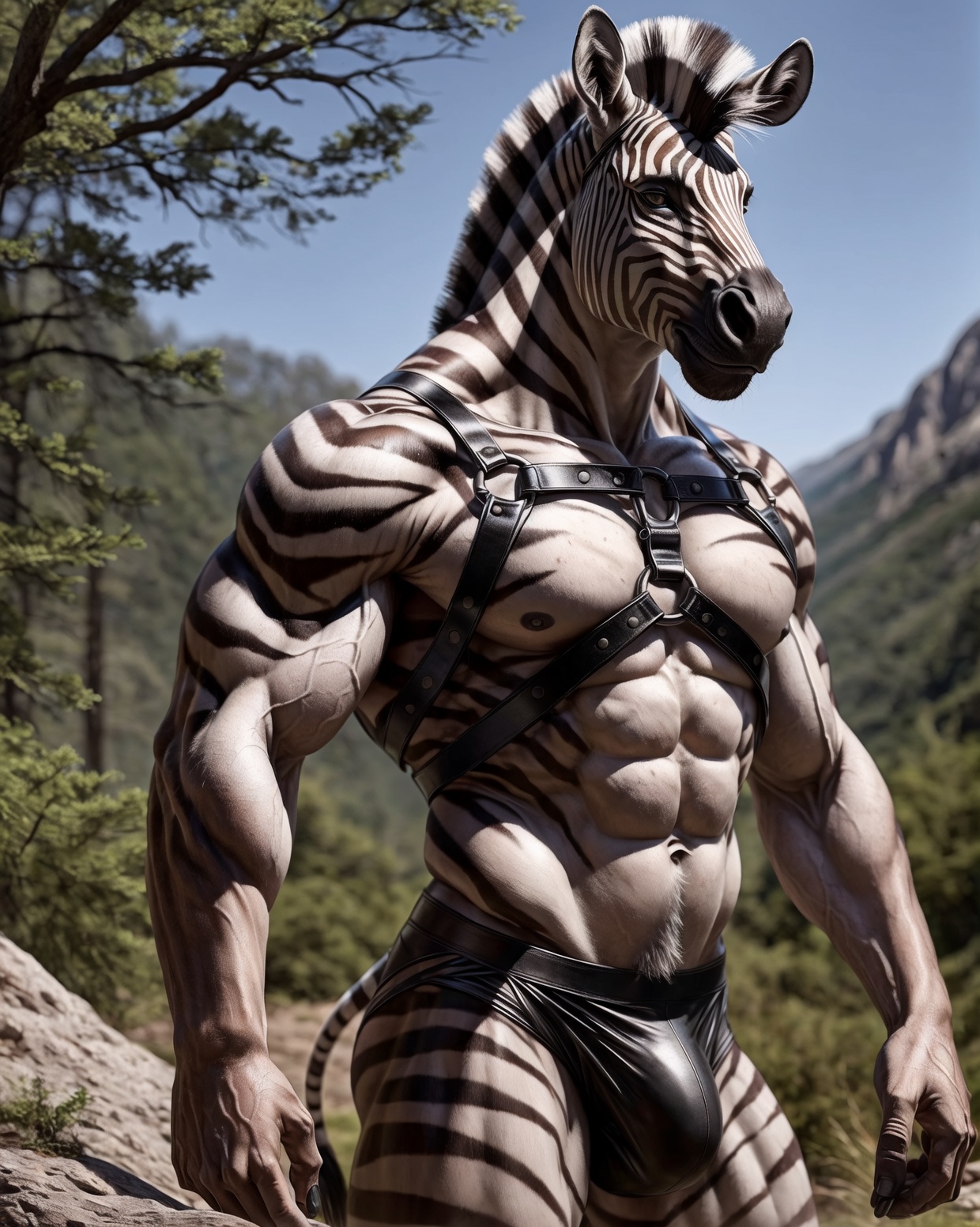 anthro,  zebra,  male on Tensor.Art
