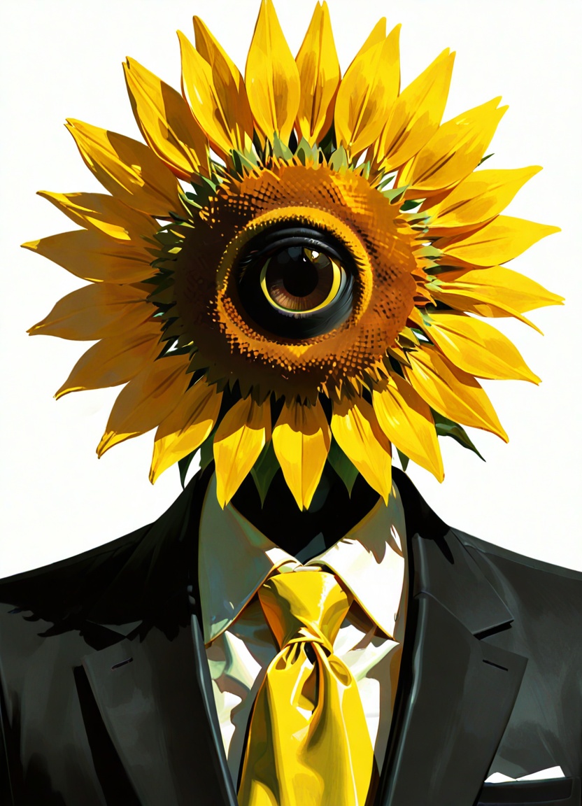 sunflower,  flower,  white background on Tensor.Art