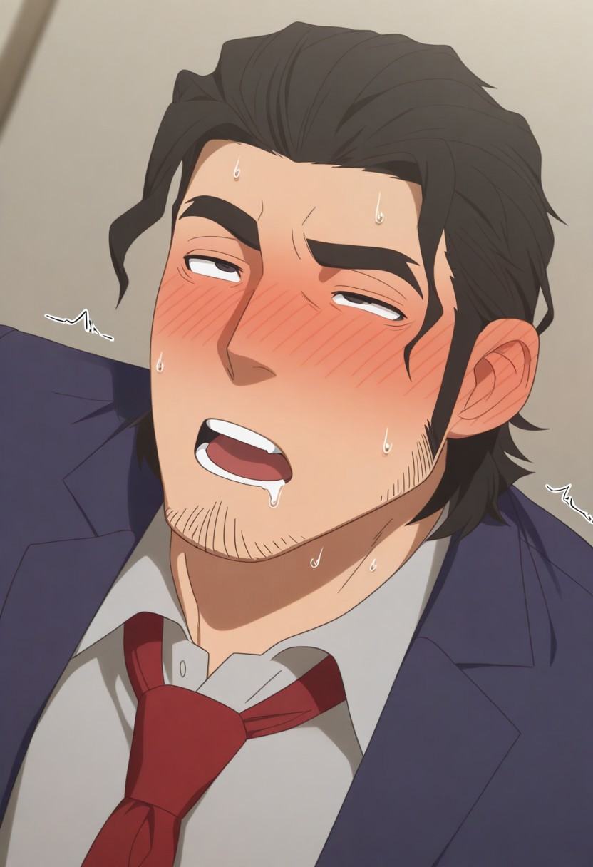 saliva string,  frown,  nose blush on Tensor.Art