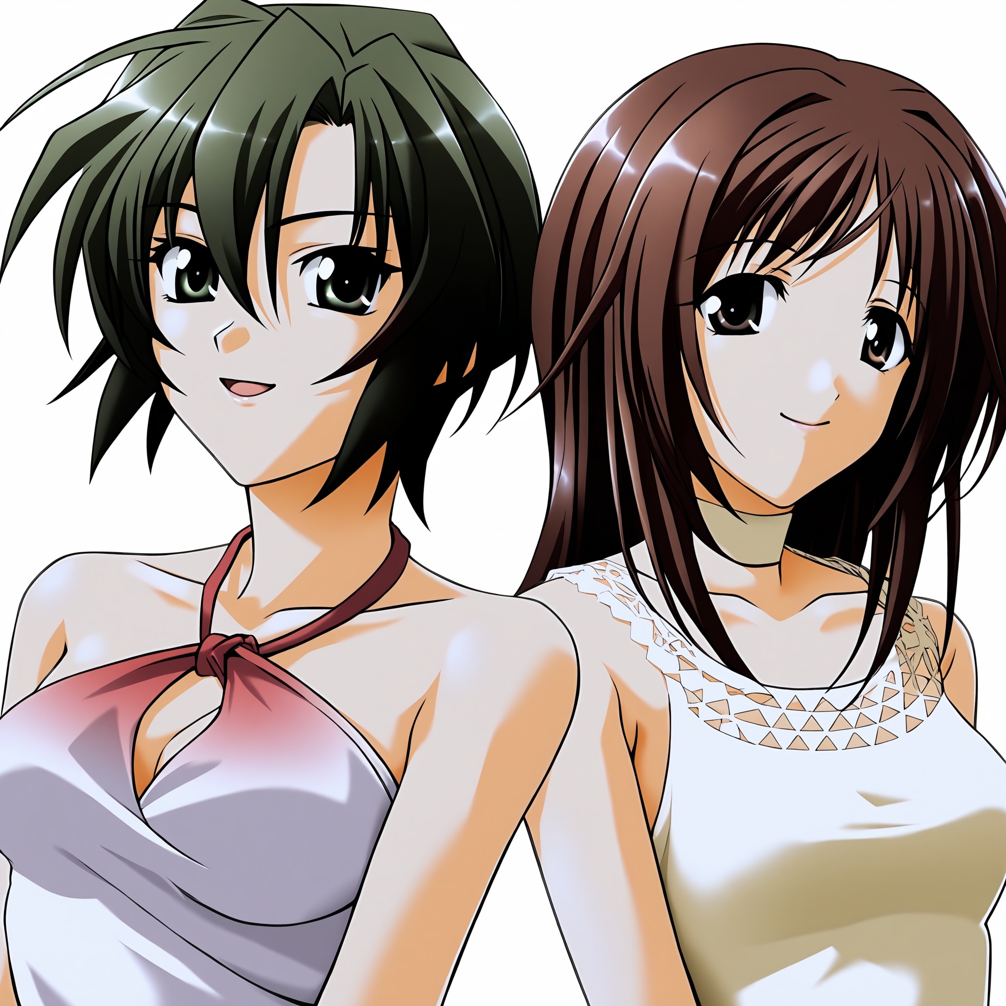 2girls,  multiple girls,  simple background on Tensor.Art