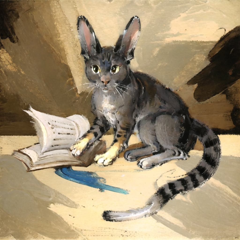masterpiece, best quality, Medievalcat,solo,desert, galaxy,spaceship <lora:Medievalcat:0.8>,medieval, painting,sketch,scrawl,rabbit, cat
