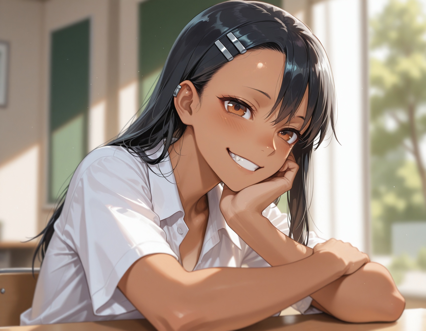 nagatoro hayase,  tan,  hairclip on Tensor.Art