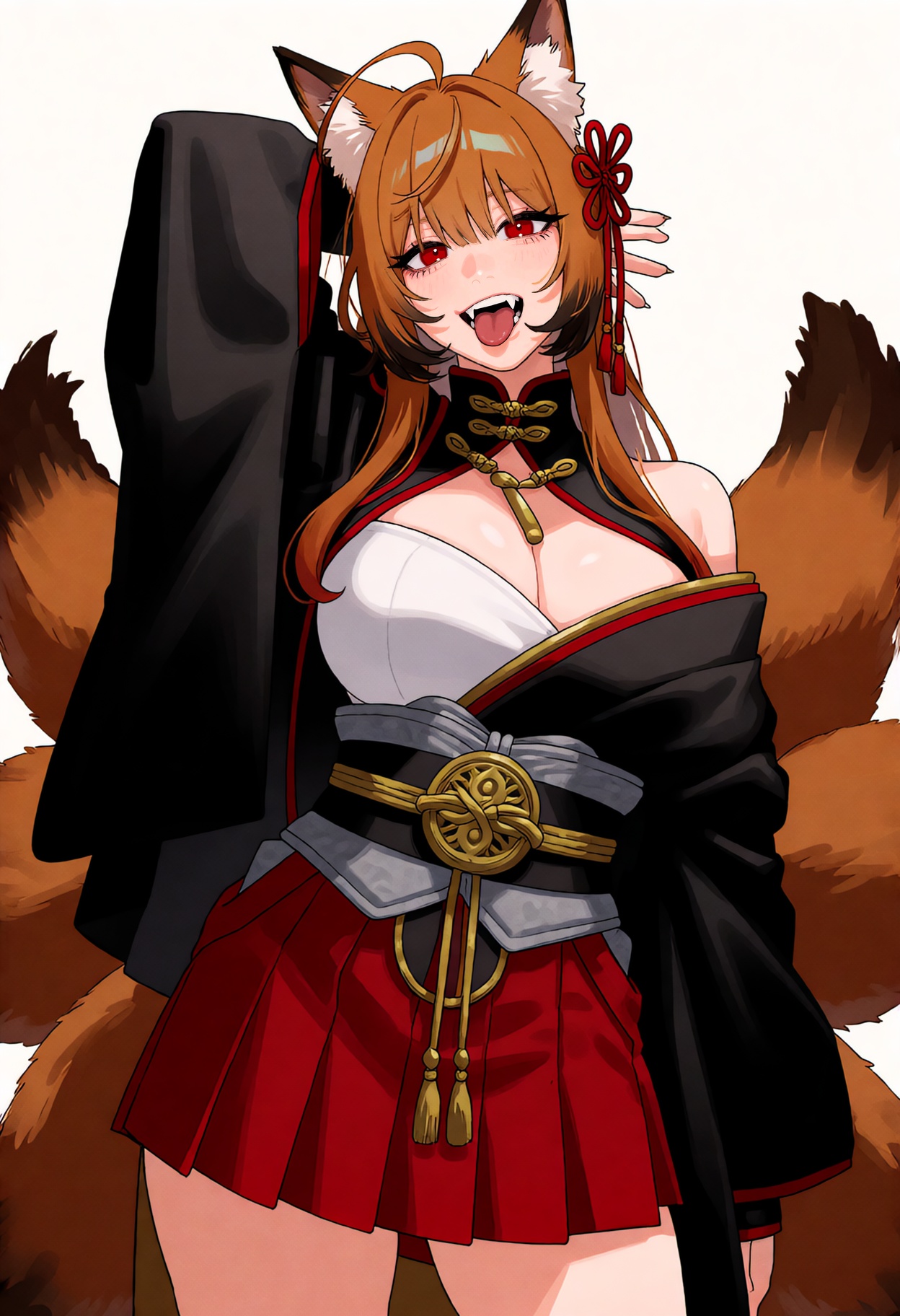 This is a digital anime-style illustration featuring,  a voluptuous,  fair-skinned on Tensor.Art