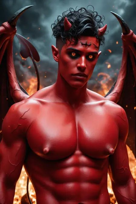 male focus,  otherworldly male,  demon on Tensor.Art