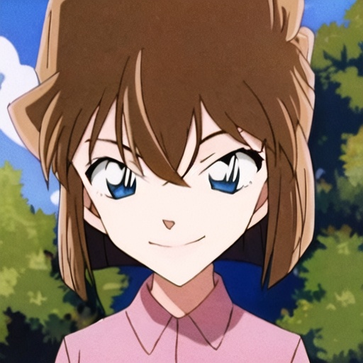 1girl,solo,brown hair,short hair,blue eyes,bangs,looking at viewer,shirt,smile,full_shot,<lora:huiiyuan0.02:1>,