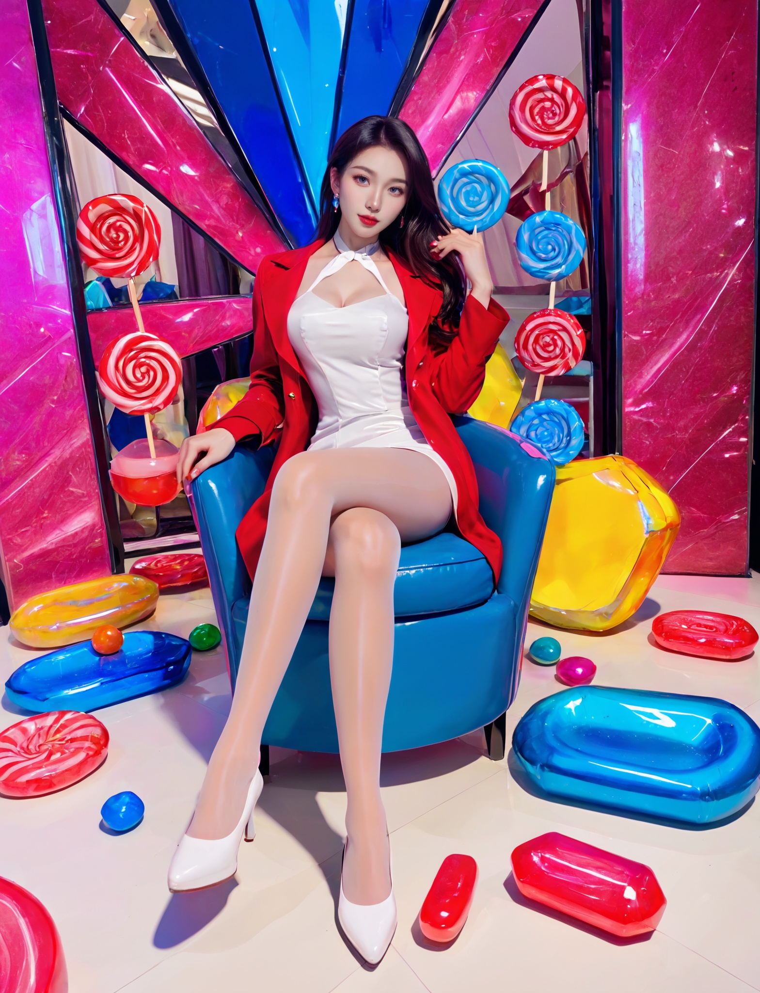 score_9,score_8_up,score_7_up,masterpiece,bestquality,sexy posture,no_shoes,candy lady,two candy ladies,white dress,red coat,sci-fi crystal background,<lora:20240730-1722271406618:0.4>,<lora:detailer-xl:1>,crystal chair,