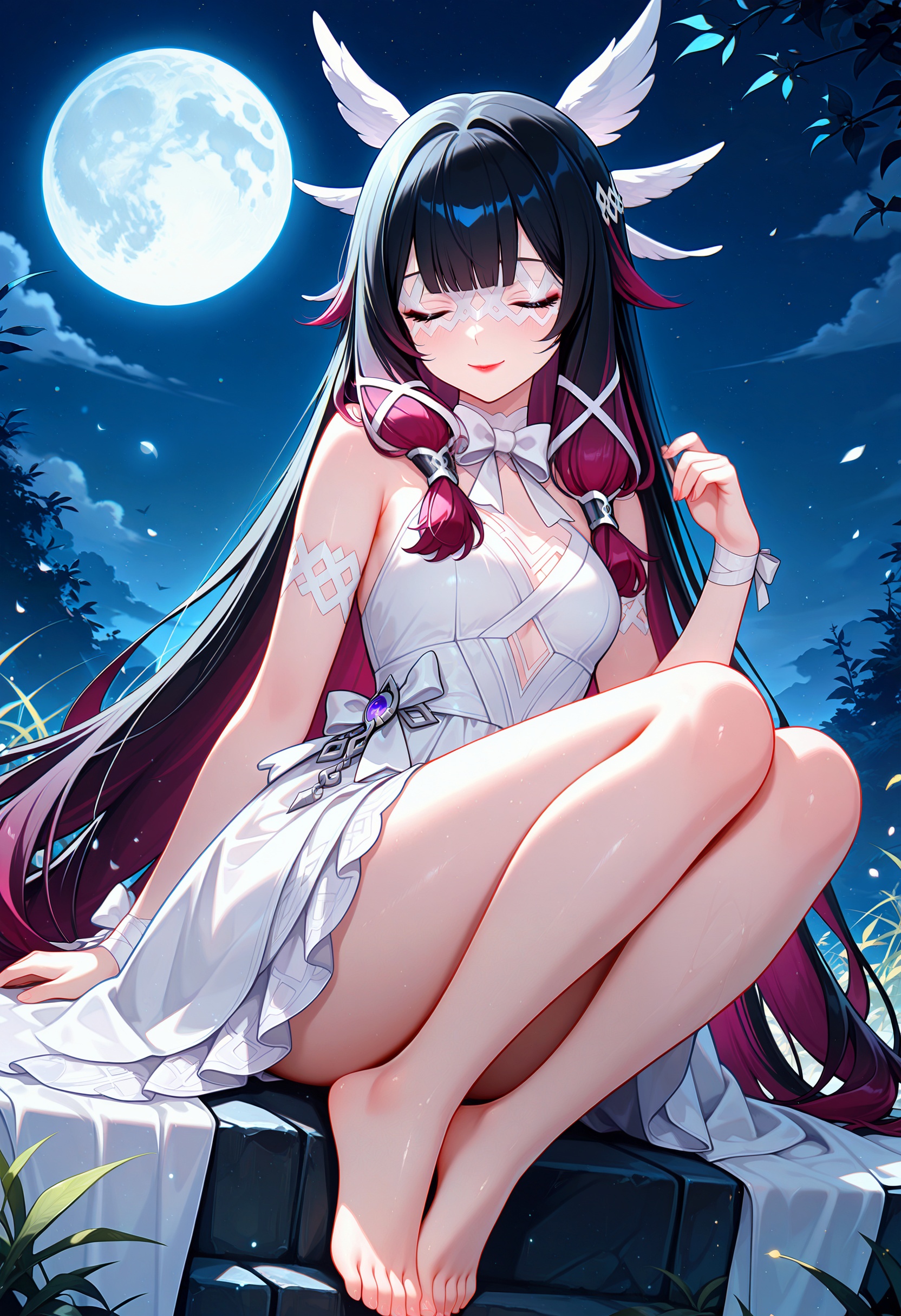 lazypos,  1girl,  columbina \(genshin impact\) on Tensor.Art