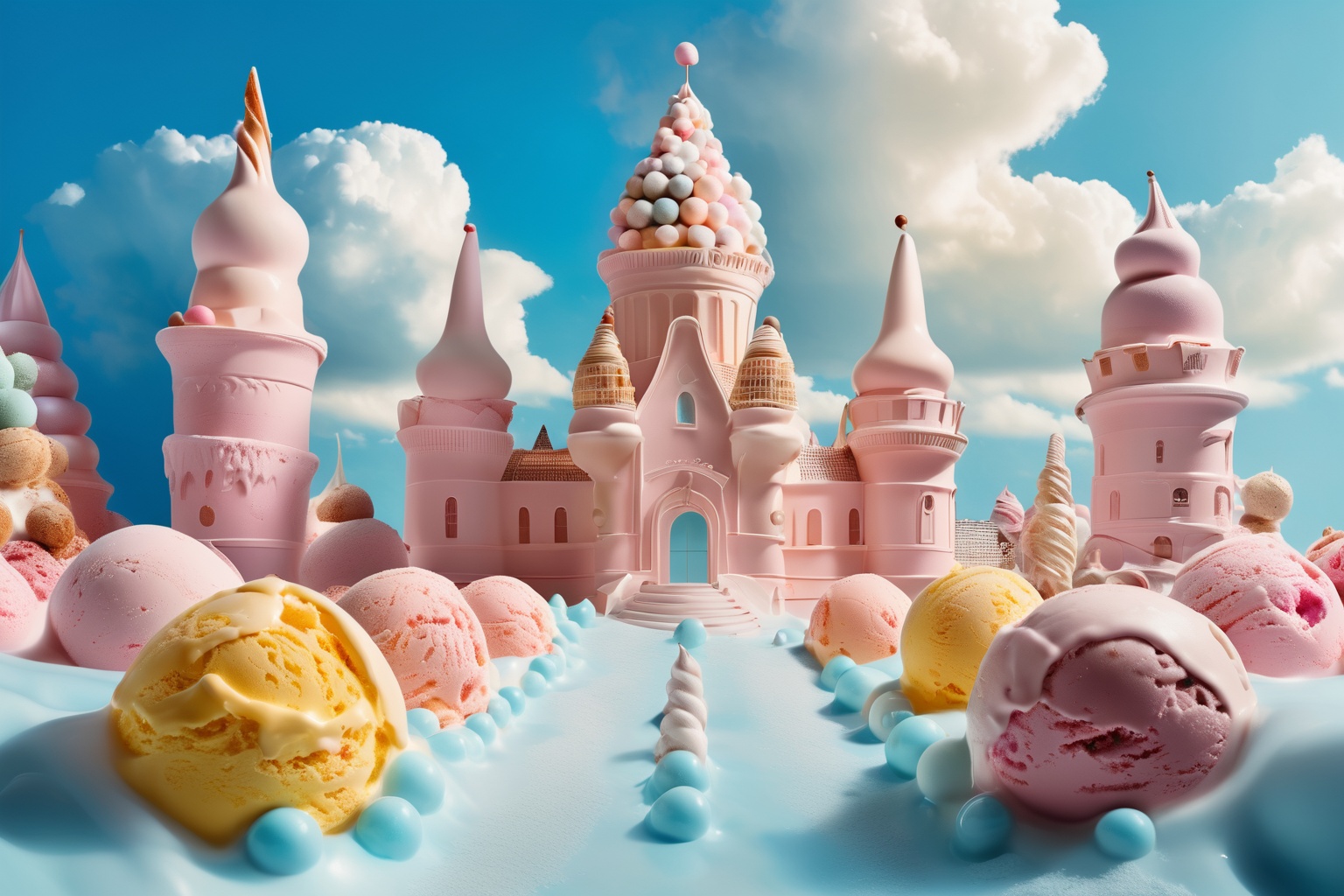 babycream,  Surreal photography,  whimsical ice cream world photos on Tensor.Art